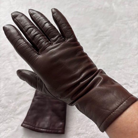 FOWNES Vintage Thinsulate Brown Leather Gloves--6.5 - Picture 4 of 10
